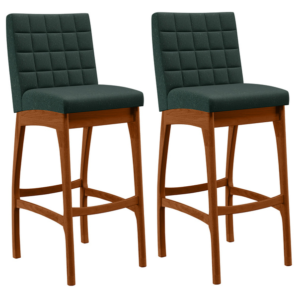 Kit 02 Banquetas Altas Para Cozinha Sala De Jantar Fixa Mila