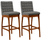 Kit 02 Banquetas Altas Para Cozinha Sala De Jantar Fixa Mila