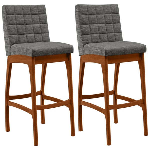 Kit 02 Banquetas Altas Para Cozinha Sala De Jantar Fixa Mila