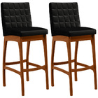 Kit 02 Banquetas Altas Para Cozinha Sala De Jantar Fixa Mila