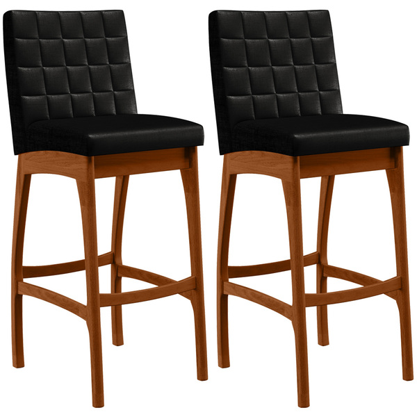 Kit 02 Banquetas Altas Para Cozinha Sala De Jantar Fixa Mila