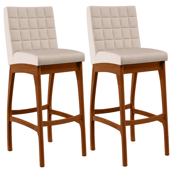 Kit 02 Banquetas Altas Para Cozinha Sala De Jantar Fixa Mila