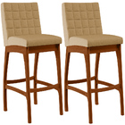 Kit 02 Banquetas Altas Para Cozinha Sala De Jantar Fixa Mila