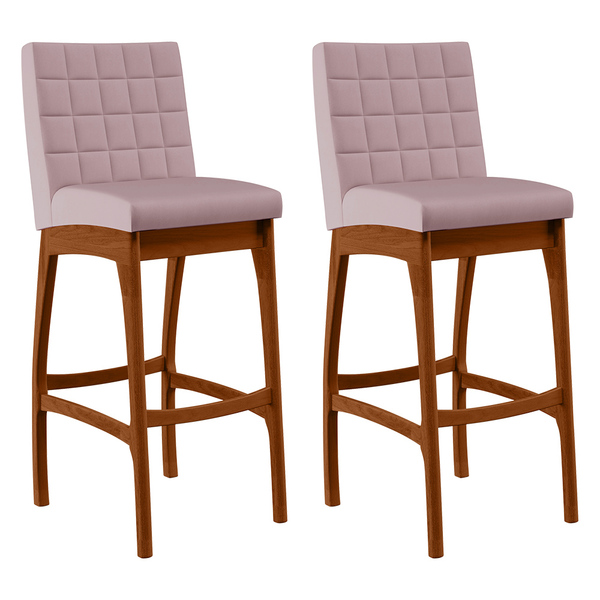 Kit 02 Banquetas Altas Para Cozinha Sala De Jantar Fixa Mila