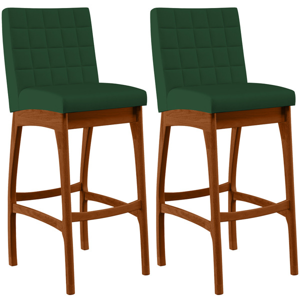 Kit 02 Banquetas Altas Para Cozinha Sala De Jantar Fixa Mila