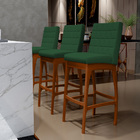 Kit 02 Banquetas Altas Para Cozinha Sala De Jantar Fixa Mila