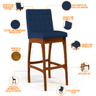 Kit 02 Banquetas Altas Para Cozinha Sala De Jantar Fixa Mila