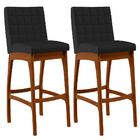 Kit 02 Banquetas Altas Para Cozinha Sala De Jantar Fixa Mila
