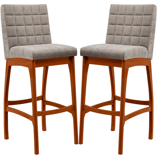 Kit 02 Banquetas Altas Para Cozinha Sala De Jantar Fixa Mila