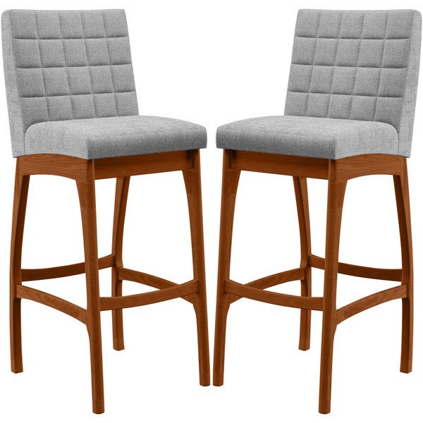 Kit 02 Banquetas Altas Para Cozinha Sala De Jantar Fixa Mila