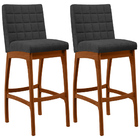 Kit 02 Banquetas Altas Para Cozinha Sala De Jantar Fixa Mila