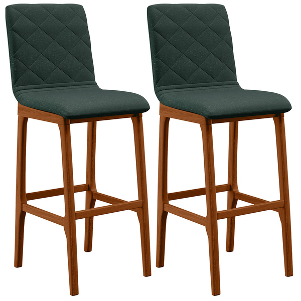 Kit 02 Banquetas Altas Para Cozinha Sala De Jantar Fixa Zoe L