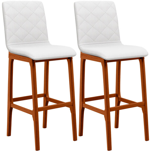 Kit 02 Banquetas Altas Para Cozinha Sala De Jantar Fixa Zoe L