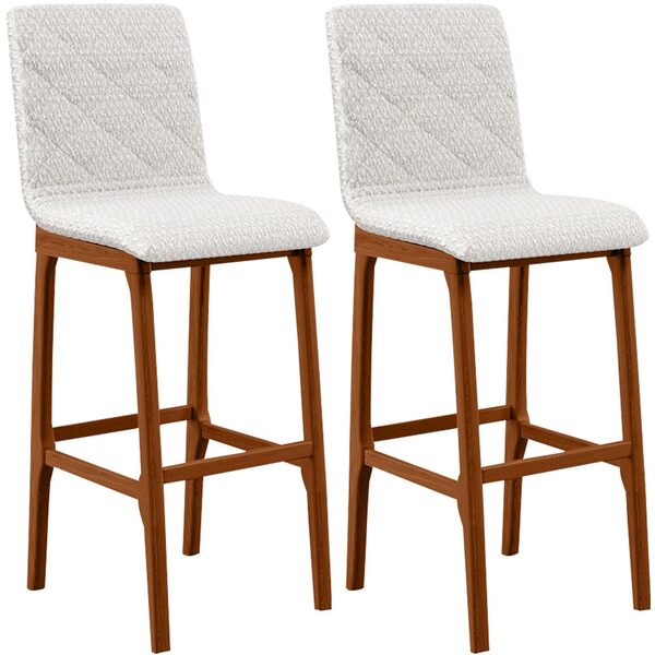 Kit 02 Banquetas Altas Para Cozinha Sala De Jantar Fixa Zoe L