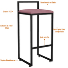 Kit 02 Banquetas Altas Para Cozinha Sala De Jantar Hanna L02