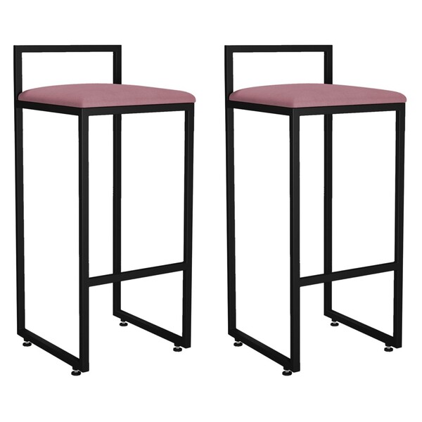 Kit 02 Banquetas Altas Para Cozinha Sala De Jantar Hanna L02