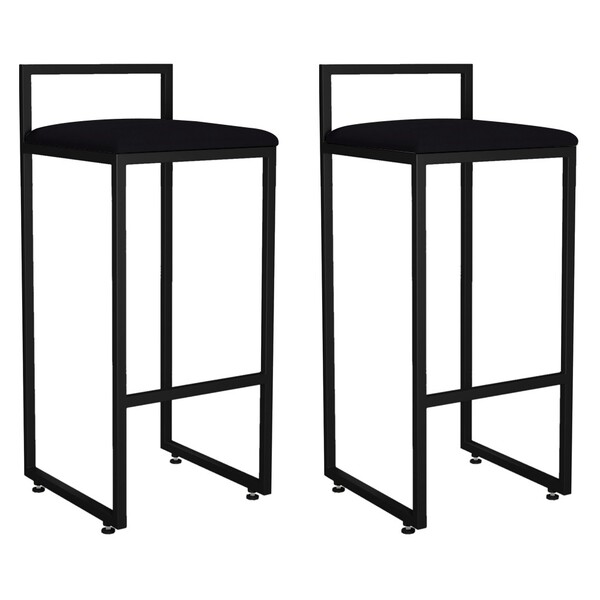 Kit 02 Banquetas Altas Para Cozinha Sala De Jantar Hanna L02