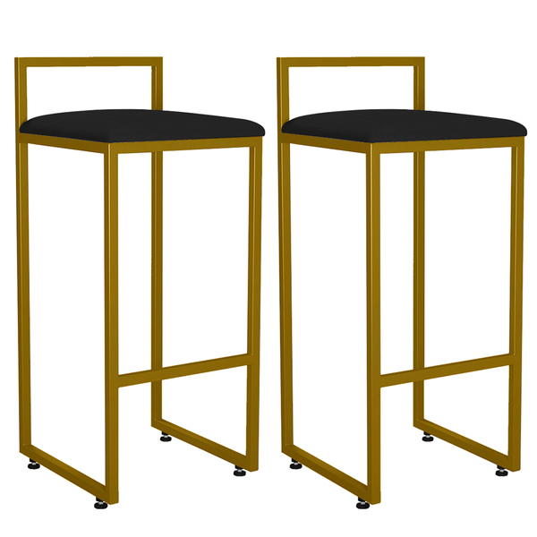 Kit 02 Banquetas Altas Para Cozinha Sala De Jantar Hanna L02