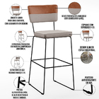Kit 02 Banquetas Altas Sala De Jantar Fixa Allana L02 Faixa C