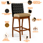 Kit 02 Banquetas Altas Sala De Jantar Fixa Mila L02 Couríssim