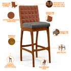 Kit 02 Banquetas Altas Sala De Jantar Fixa Mila L02 Couríssim