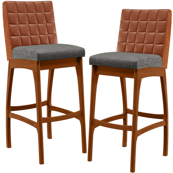 Kit 02 Banquetas Altas Sala De Jantar Fixa Mila L02 Couríssim