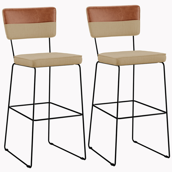 Kit 02 Banquetas Altas Sala Jantar Allana L02 Faixa Couríssim