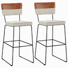 Kit 02 Banquetas Altas Sala Jantar Allana L02 Faixa Couríssim