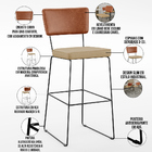 Kit 02 Banquetas Altas Sala Jantar Fixa Allana L02 Couríssimo