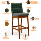 Kit 02 Banquetas Altas Sala Jantar Fixa Mila L02 Facto Verde