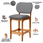 Kit 02 Banquetas Baixa Bar Cozinha E Sala De Jantar Fixa Bett