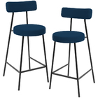 Kit 02 Banquetas Baixa Bar Cozinha Sala De Jantar Em Aço Milã