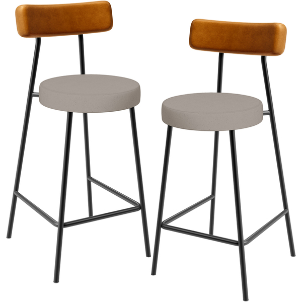 Kit 02 Banquetas Baixa Bar Cozinha Sala Jantar Milão L02 Cour