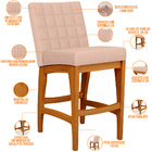 Kit 02 Banquetas Baixa Cozinha Bancada Bar Sala De Jantar Fix