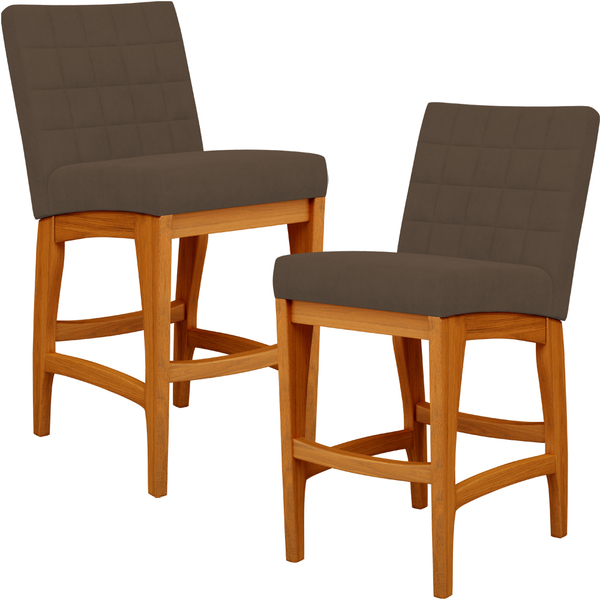 Kit 02 Banquetas Baixa Cozinha Bancada Bar Sala De Jantar Fix