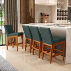 Kit 02 Banquetas Baixa Cozinha Bancada Bar Sala Jantar Fixa M