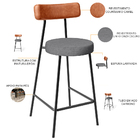 Kit 02 Banquetas Baixa Cozinha Jantar Milão L02 Couríssimo Ca