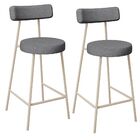 Kit 02 Banquetas Baixa Cozinha Sala Jantar Bancada Milão Aren