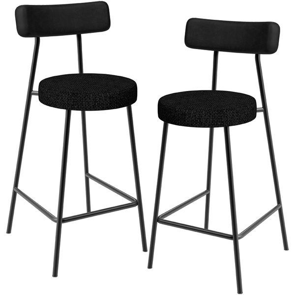 Kit 02 Banquetas Baixa Cozinha Sala Jantar Bancada Milão L02