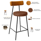 Kit 02 Banquetas Baixa Cozinha Sala Jantar Bancada Milão L02