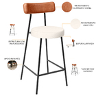 Kit 02 Banquetas Baixa Cozinha Sala Jantar Milão L02 Couríssi