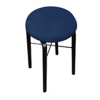 Kit 02 Banquetas Baixa Manu Suede Azul Marinho D'rossi