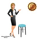 Kit 02 Banquetas Baixa Manu Suede Azul Turquesa D'rossi