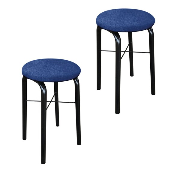 Kit 02 Banquetas Baixa Manu Suede D'rossi - Azul Royal