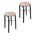 Kit 02 Banquetas Baixa Manu Suede D'rossi - Bege