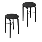 Kit 02 Banquetas Baixa Manu Suede D'rossi - Preto