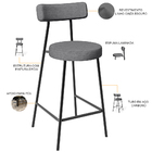 Kit 02 Banquetas Baixa Para Cozinha Sala De Jantar Bancada Mi