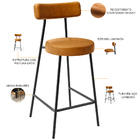 Kit 02 Banquetas Baixa Para Cozinha Sala De Jantar Bancada Mi