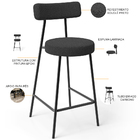 Kit 02 Banquetas Baixa Para Cozinha Sala De Jantar Bancada Mi