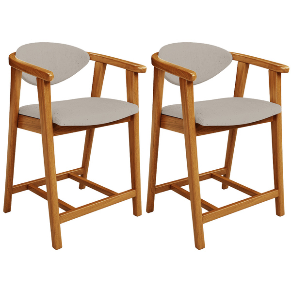 Kit 02 Banquetas Baixa Para Cozinha Sala Jantar Bancada Cecíl